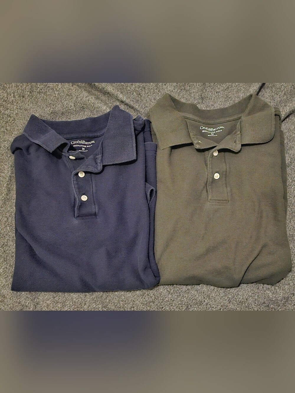Lot Of 2 Croft & Barrow Easy Care Men's Short Sleeve Collared Polo Solid Size  M